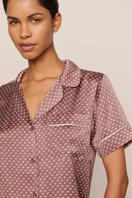 Inez Washable Silk Printed Short PJ Set sold by Eberjey