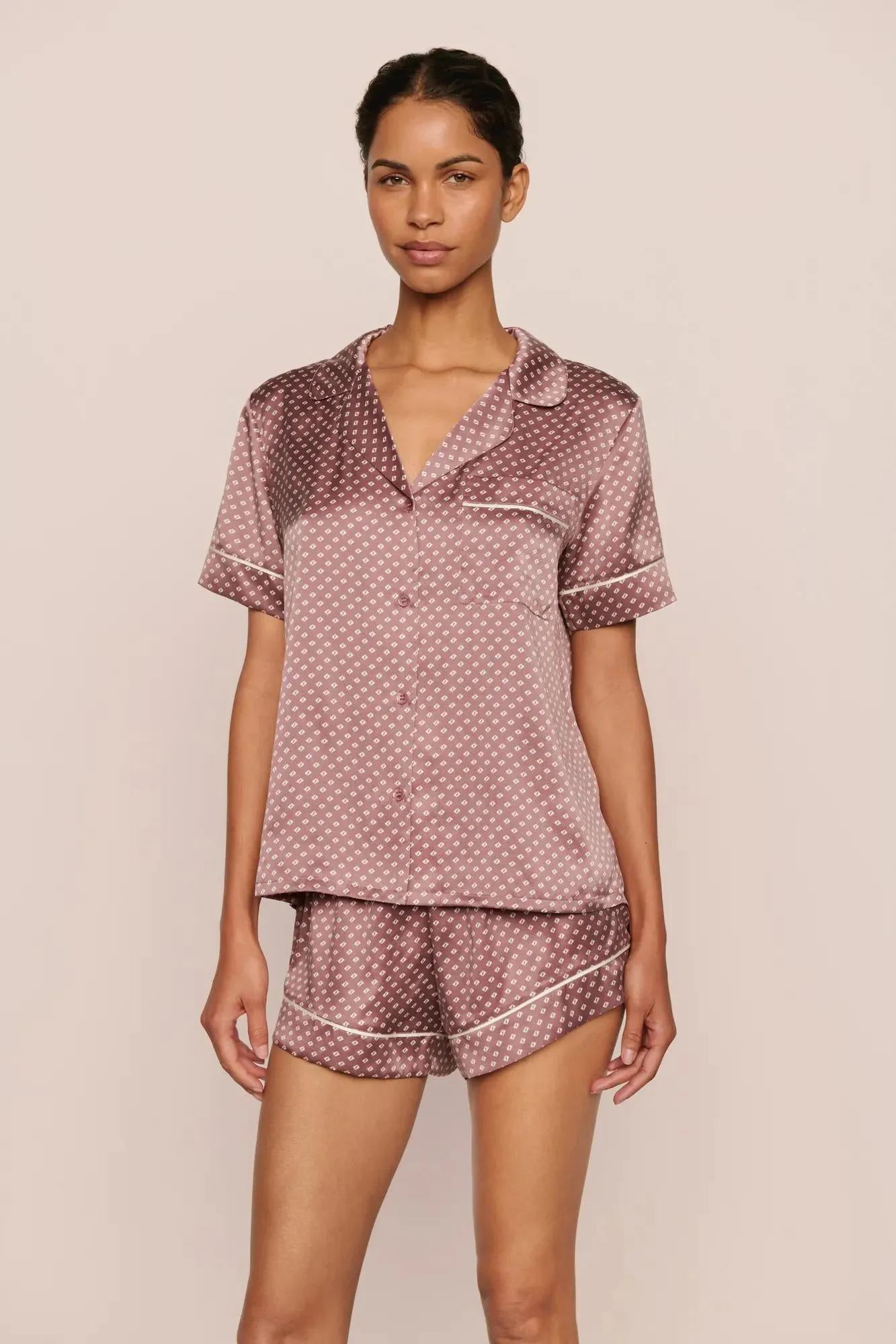 Inez Washable Silk Printed Short PJ Set sold by Eberjey product image thumbnail 2