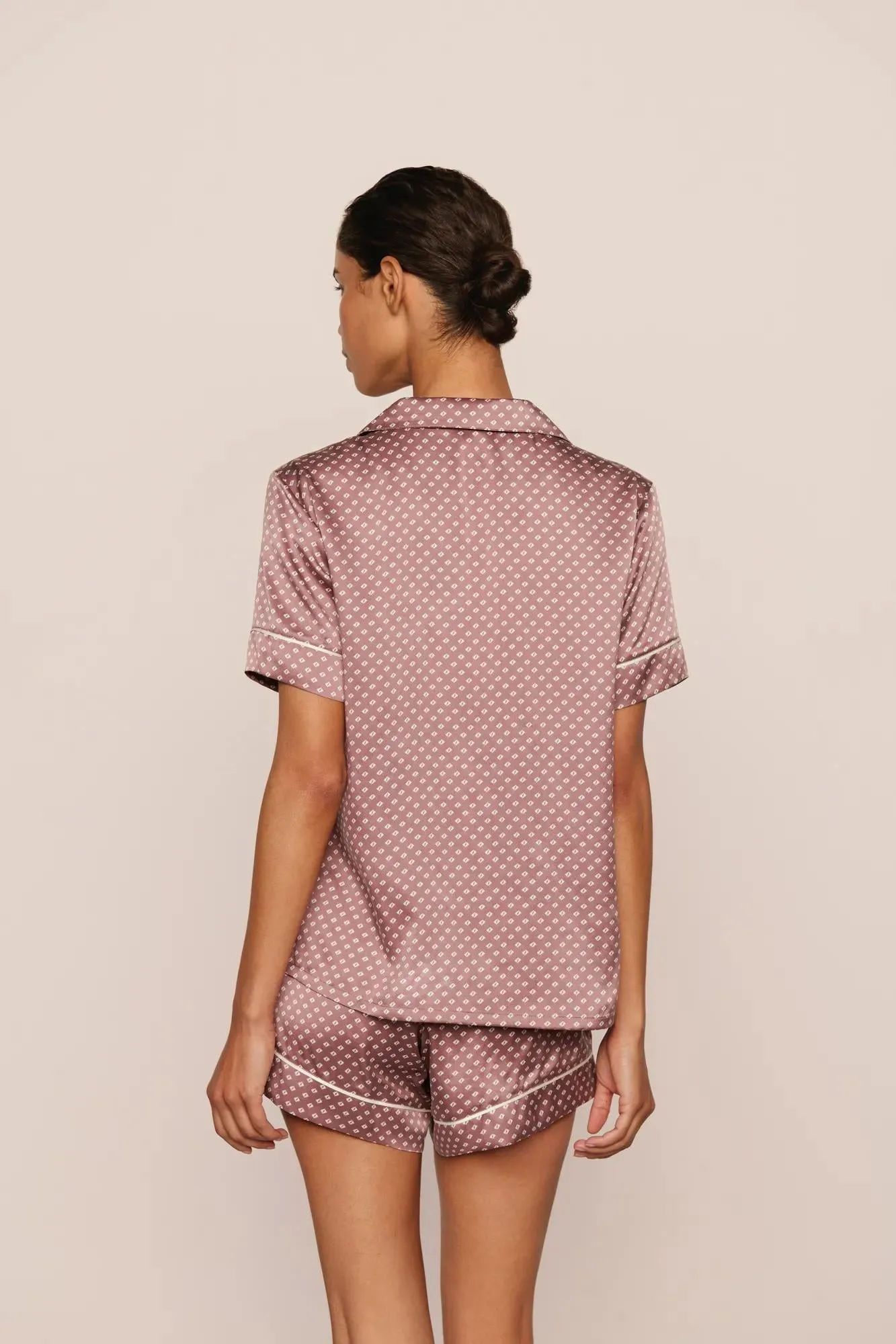 Inez Washable Silk Printed Short PJ Set sold by Eberjey product image thumbnail 3