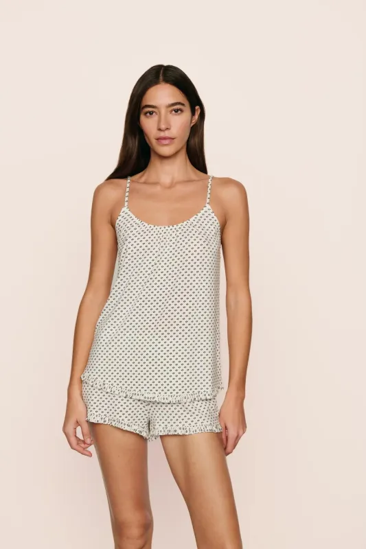 Gisele TENCEL™ Printed Modal Ruffle Cami & Shortie Short Set sold by Eberjey