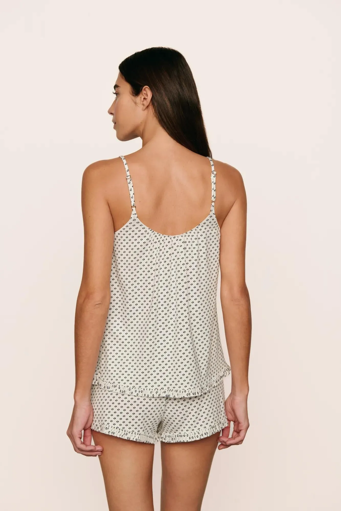 Gisele TENCEL™ Printed Modal Ruffle Cami & Shortie Short Set sold by Eberjey product image thumbnail 3