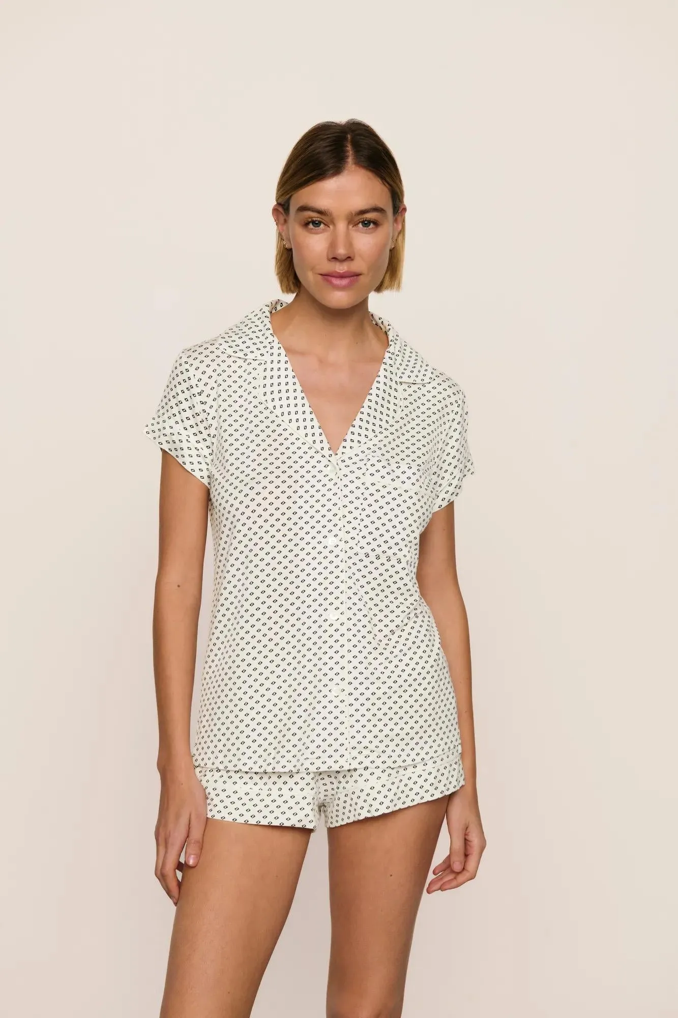 Gisele Printed TENCEL™ Modal Shortie Short PJ Set sold by Eberjey