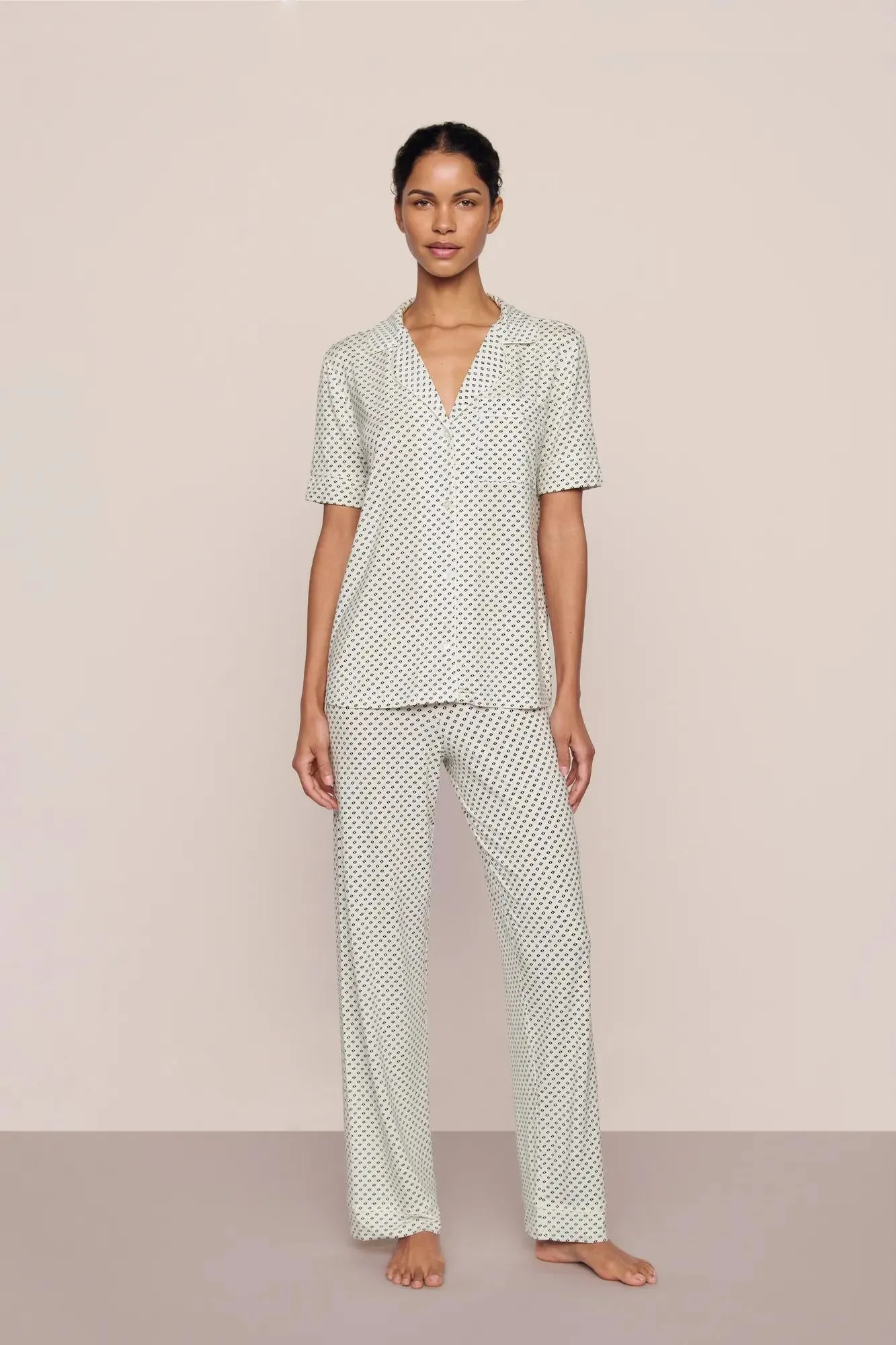 Gisele Printed TENCEL™ Modal Short Sleeve Pant PJ Set sold by Eberjey