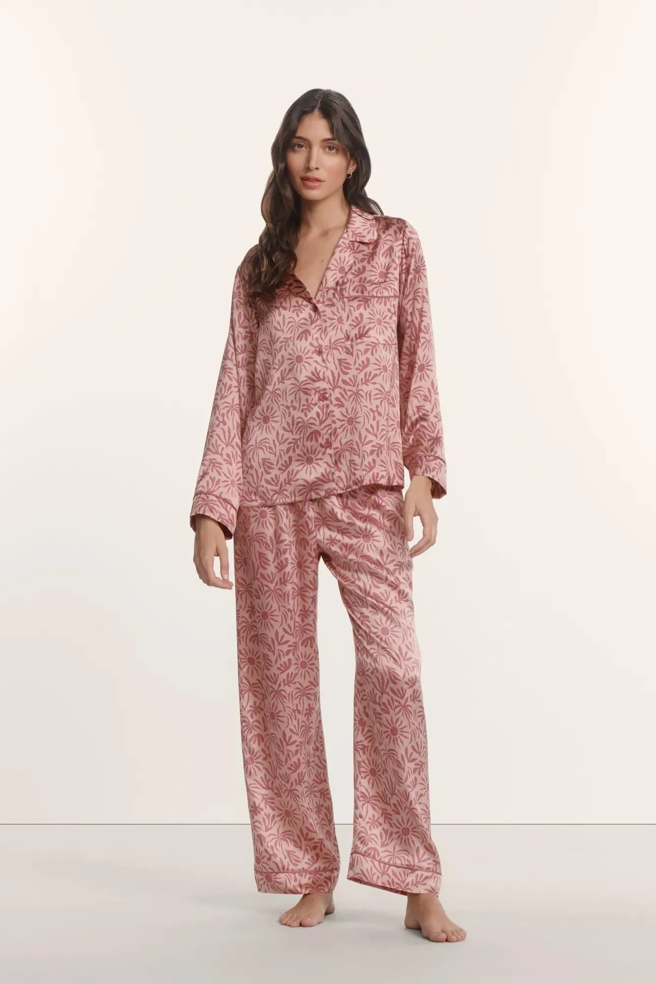 Eberjey x ILIA - Inez Washable Silk Printed Long PJ Set sold by Eberjey