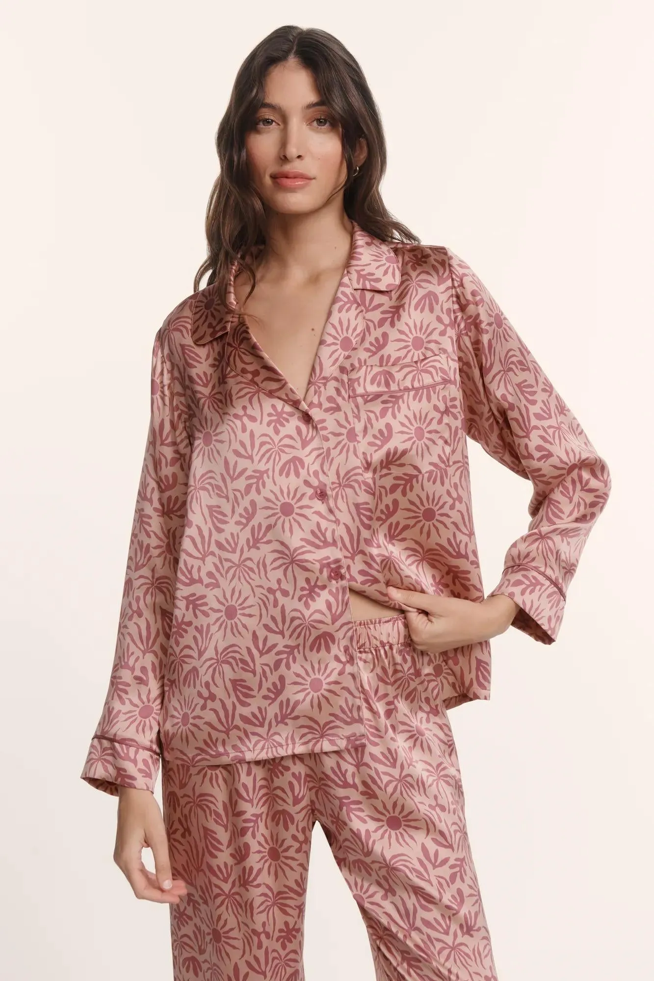 Eberjey x ILIA - Inez Washable Silk Printed Long PJ Set sold by Eberjey product image thumbnail 3
