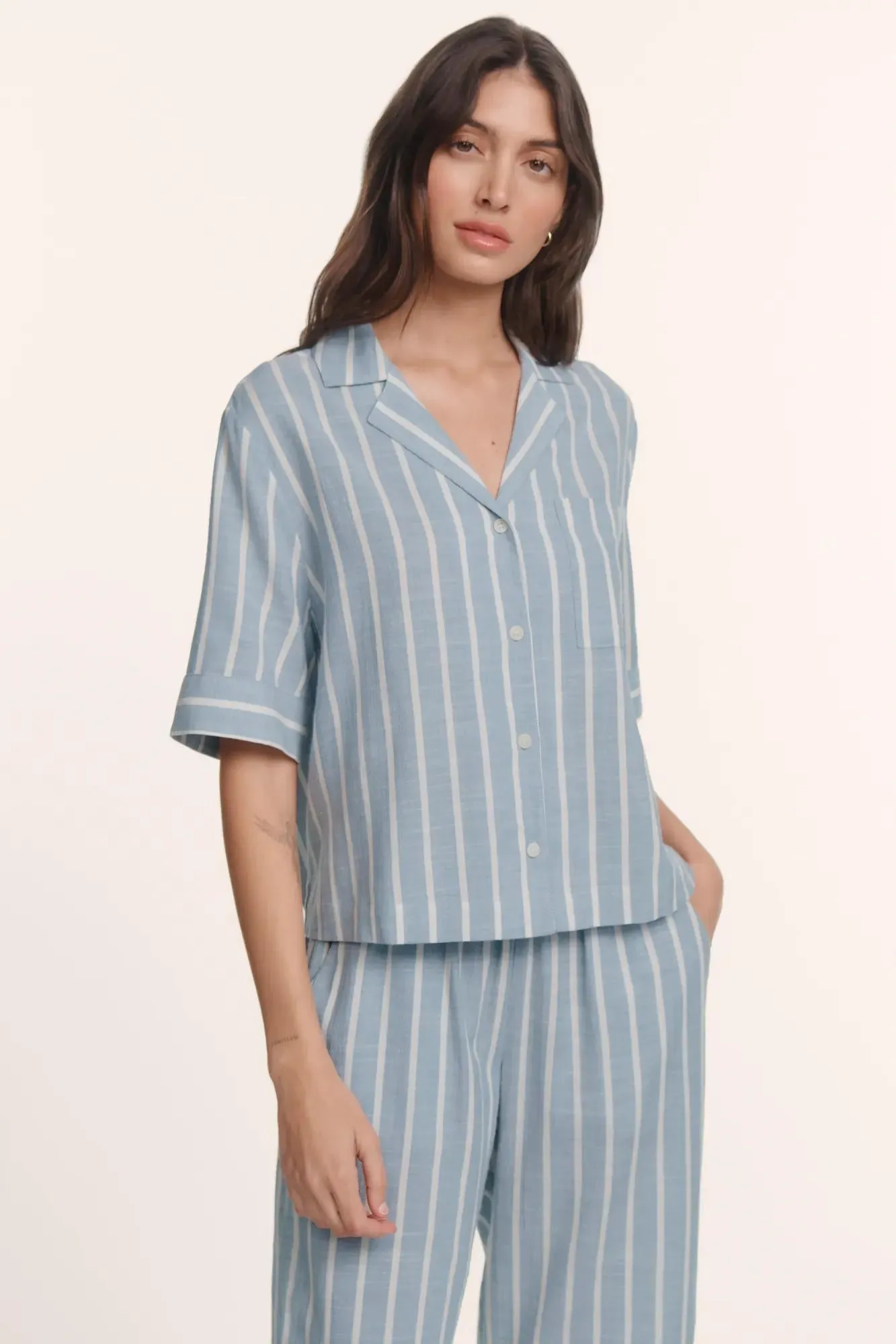 Nautico Relaxed Short Sleeve & Pant PJ Set sold by Eberjey product image thumbnail 3