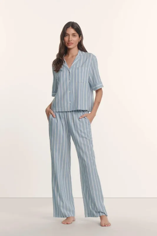 Nautico Relaxed Short Sleeve & Pant PJ Set made by Eberjey
