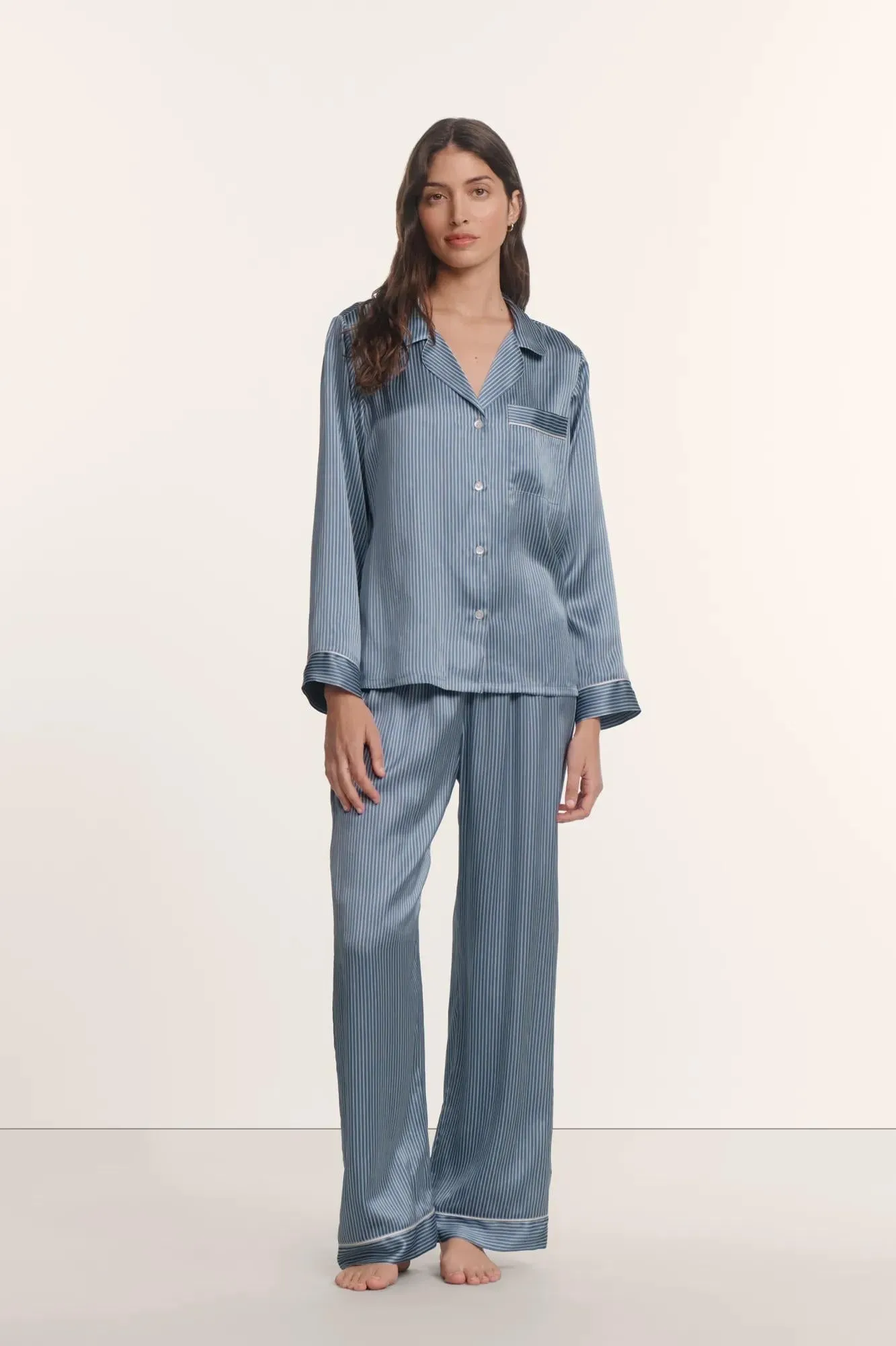 Inez Washable Silk Printed Long PJ Set sold by Eberjey