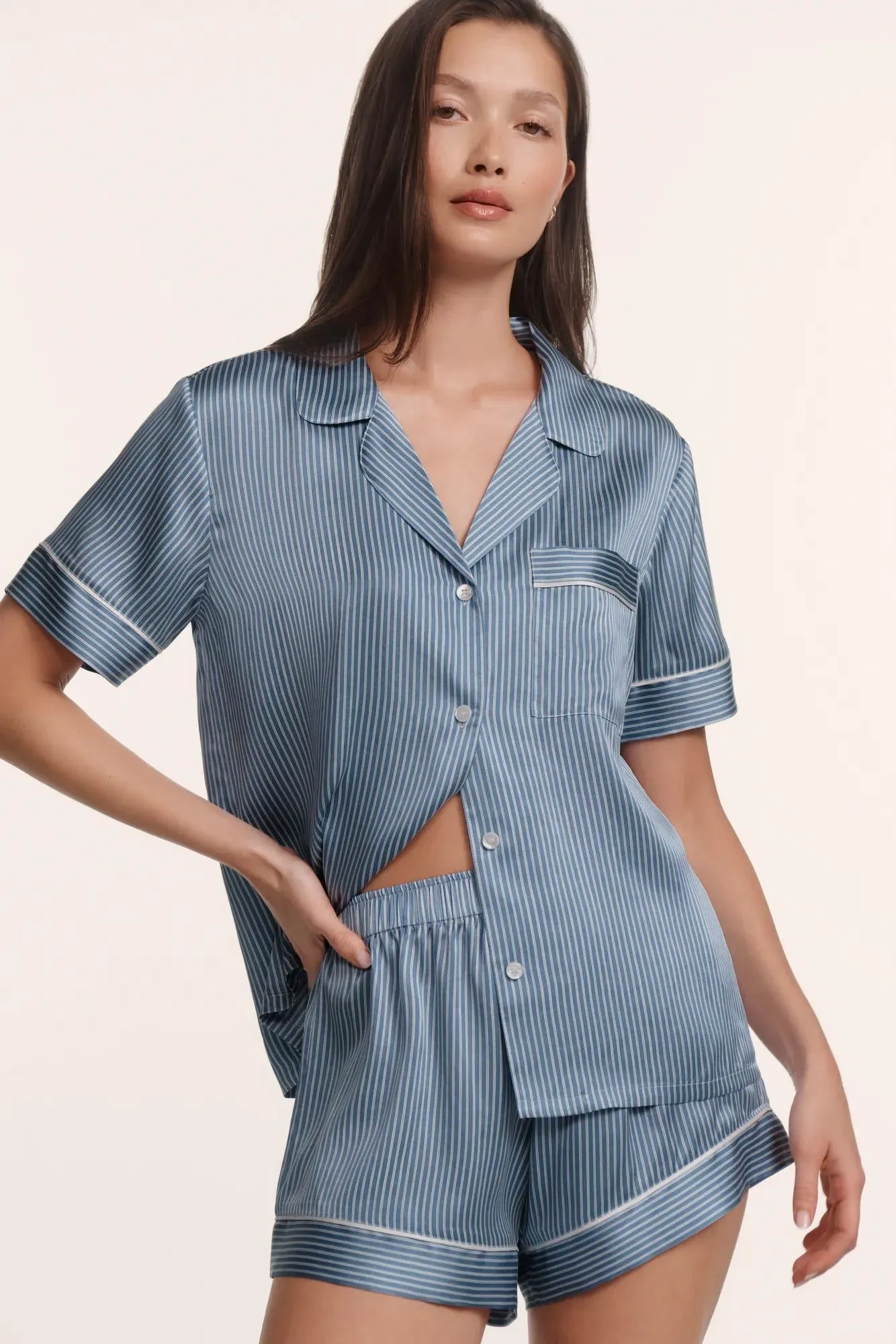 Inez Washable Silk Printed Short PJ Set sold by Eberjey product image thumbnail 4