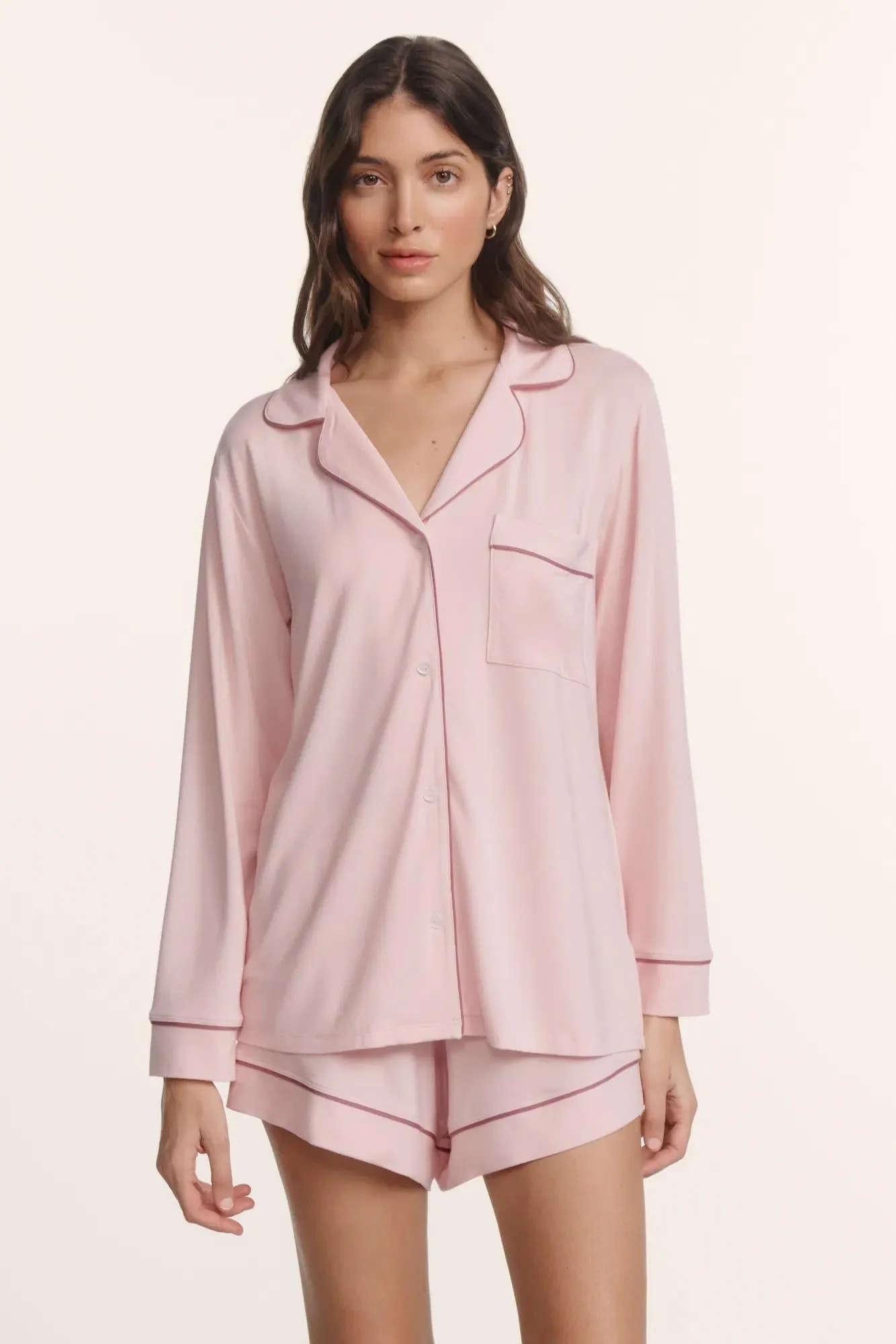 Gisele TENCEL™ Modal Long Sleeve Short PJ Set sold by Eberjey