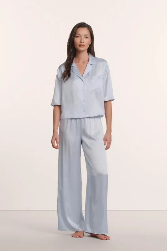 Inez Washable Silk Jacquard Relaxed Wide Leg Pant PJ Set made by Eberjey