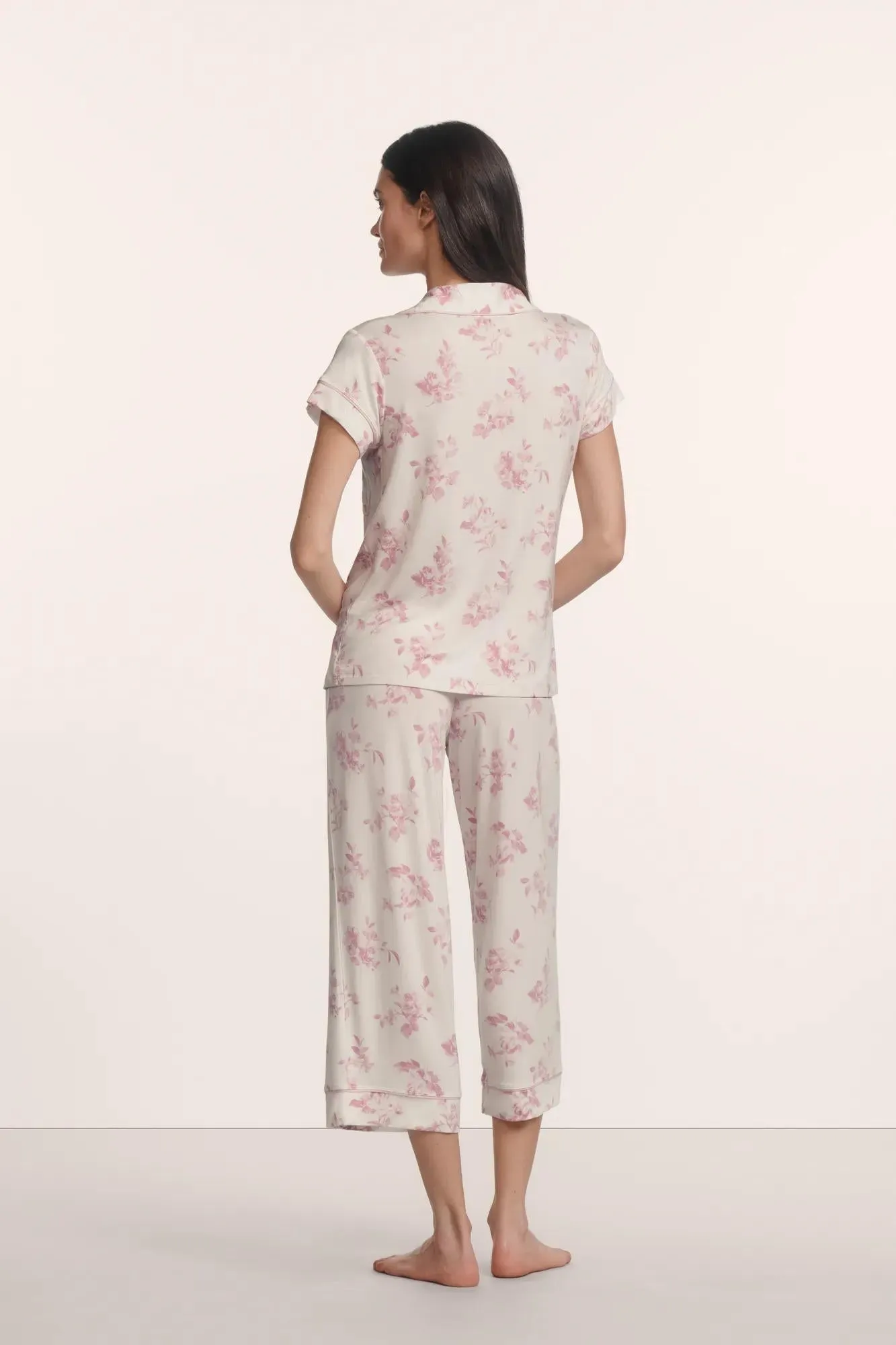 Gisele Printed TENCEL™ Modal Short Sleeve Cropped PJ Set sold by Eberjey product image thumbnail 2