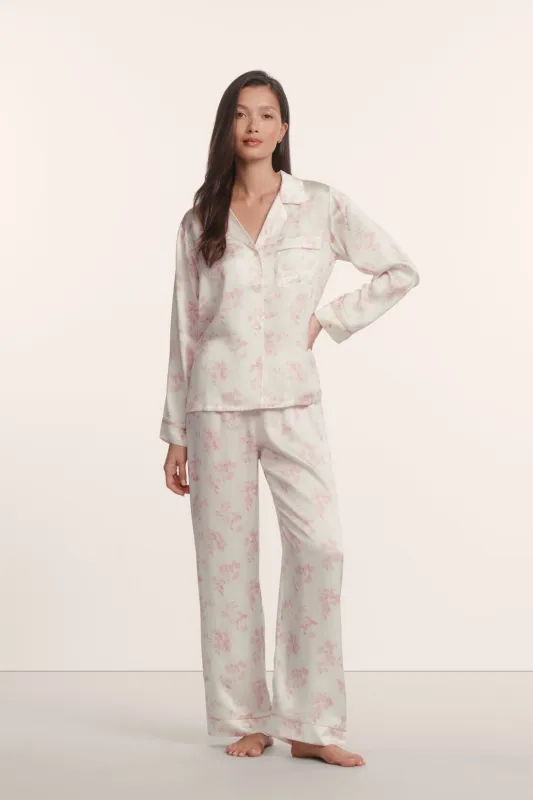 Inez Washable Silk Printed Long PJ Set made by Eberjey