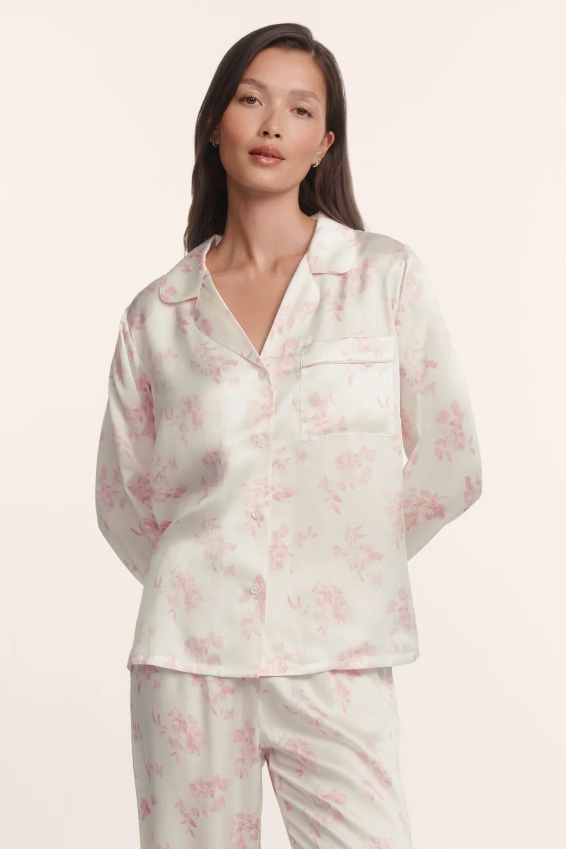 Inez Washable Silk Printed Long PJ Set sold by Eberjey product image thumbnail 2