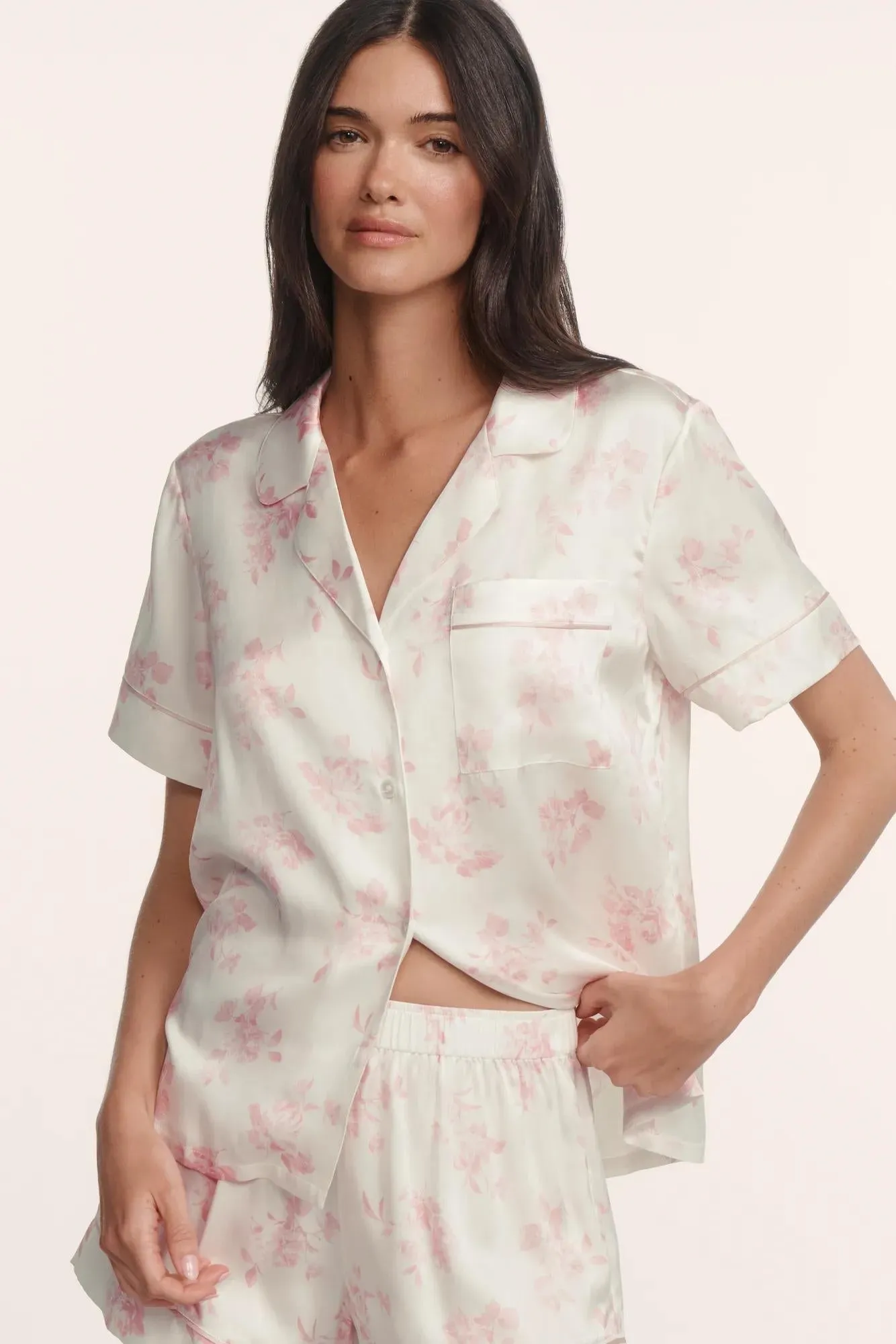 Inez Washable Silk Printed Short PJ Set sold by Eberjey product image thumbnail 3