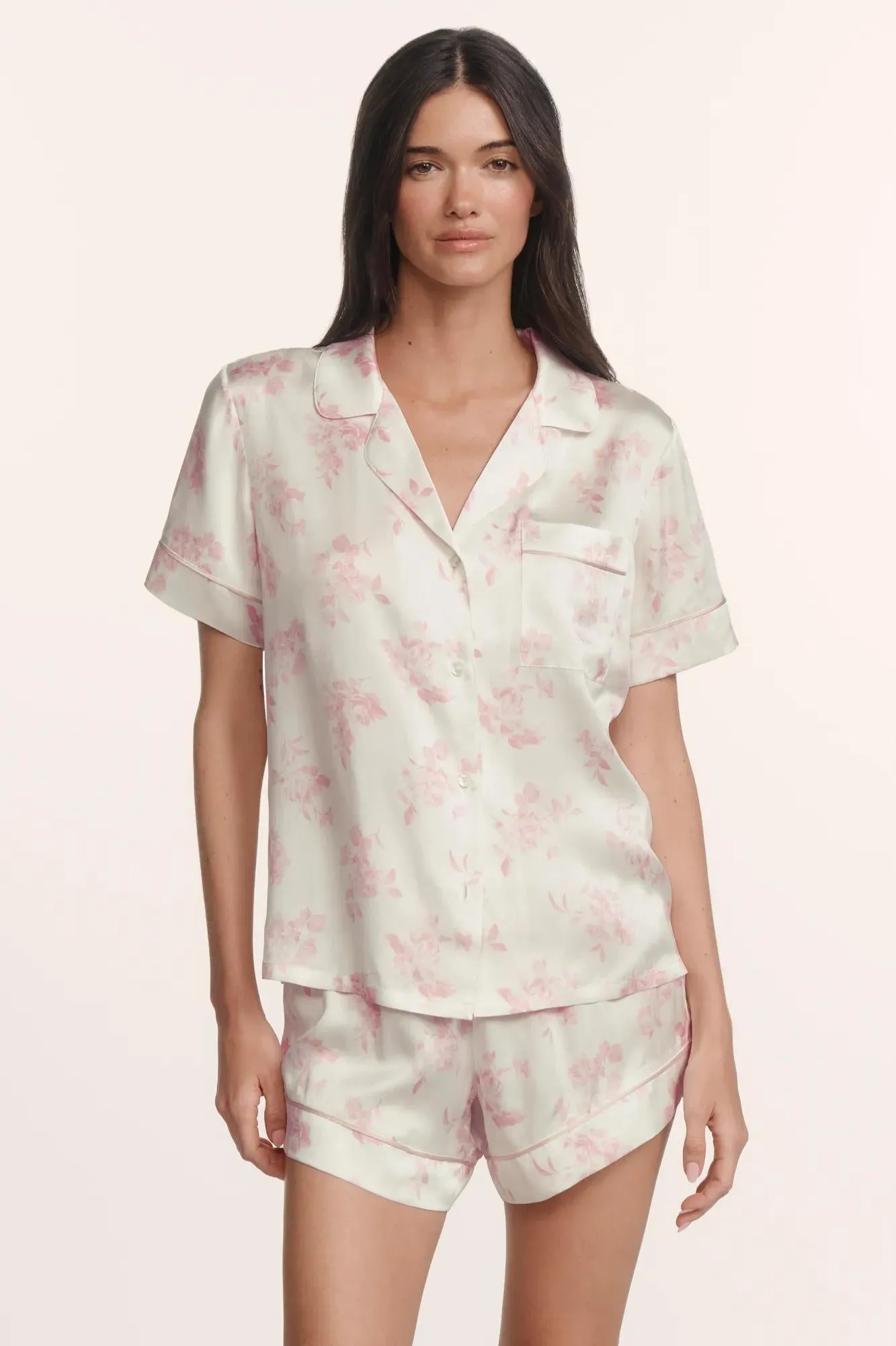 Inez Washable Silk Printed Short PJ Set sold by Eberjey