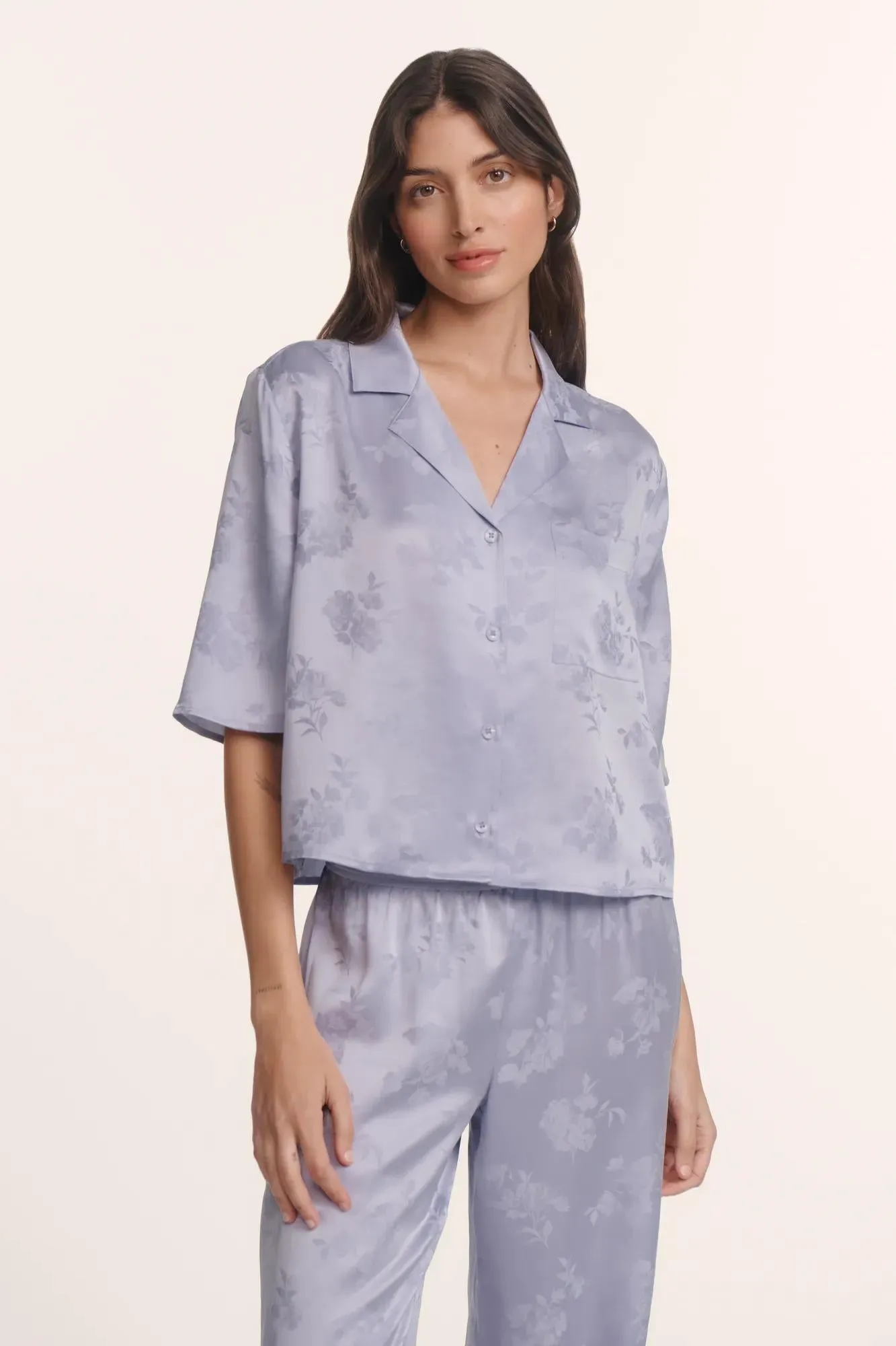 Inez Washable Silk Jacquard Relaxed Wide Leg Pant PJ Set sold by Eberjey product image thumbnail 2