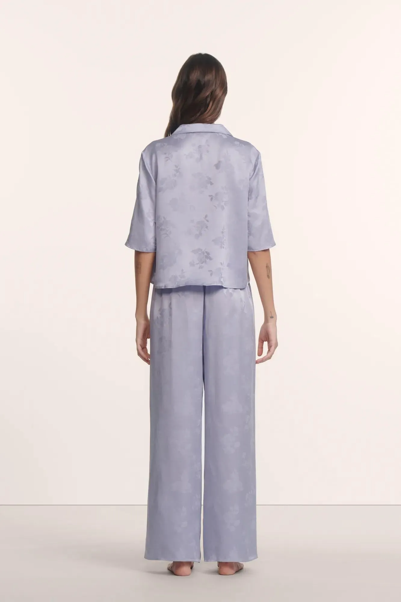 Inez Washable Silk Jacquard Relaxed Wide Leg Pant PJ Set sold by Eberjey product image thumbnail 3