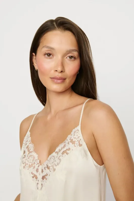 Washable Silk with Lace Embroidery Short Slip made by Eberjey