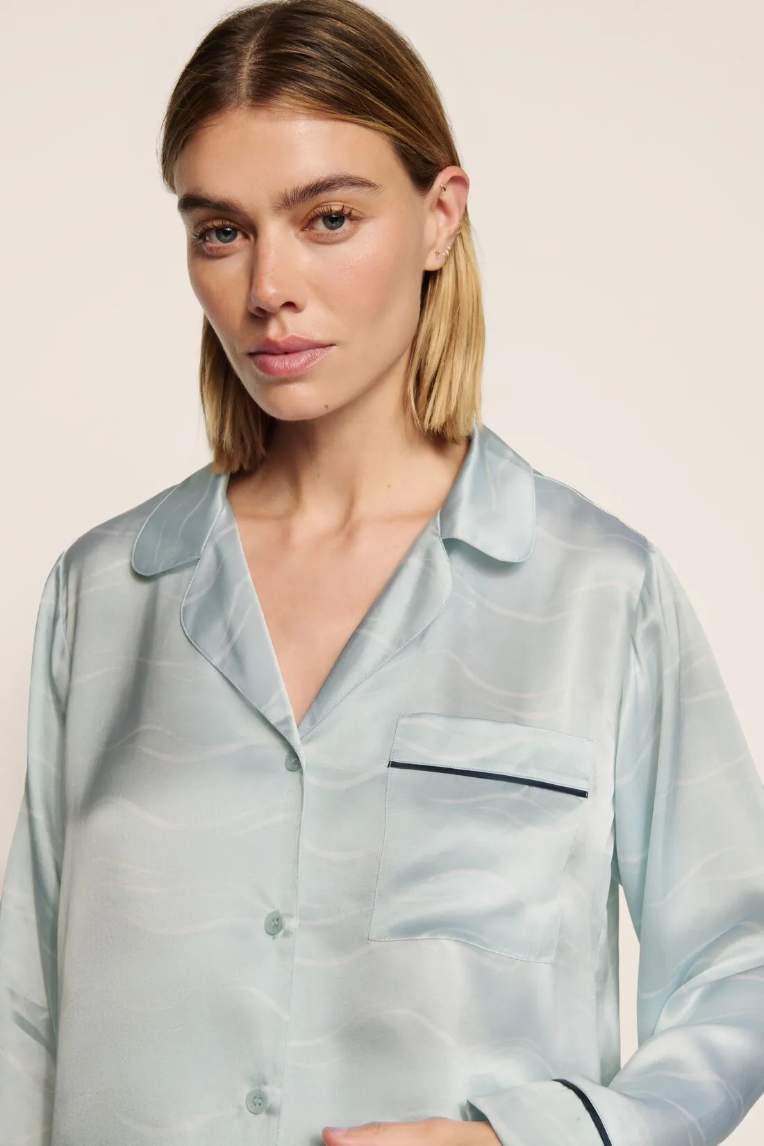 Eberjey x The Ritz-Carlton Yacht Collection - Inez Washable Silk Printed Long PJ Set sold by Eberjey product image thumbnail 2