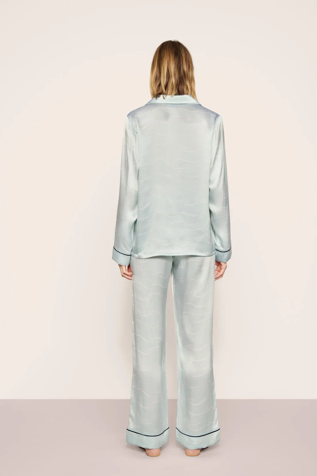 Eberjey x The Ritz-Carlton Yacht Collection - Inez Washable Silk Printed Long PJ Set sold by Eberjey product image thumbnail 3