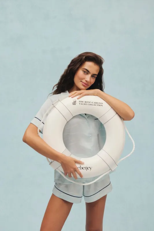 Eberjey x The Ritz-Carlton Yacht Collection - Inez Washable Silk Printed Short PJ Set made by Eberjey