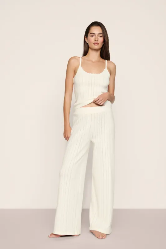 Pointelle Sweater Straight Leg Pant made by Eberjey
