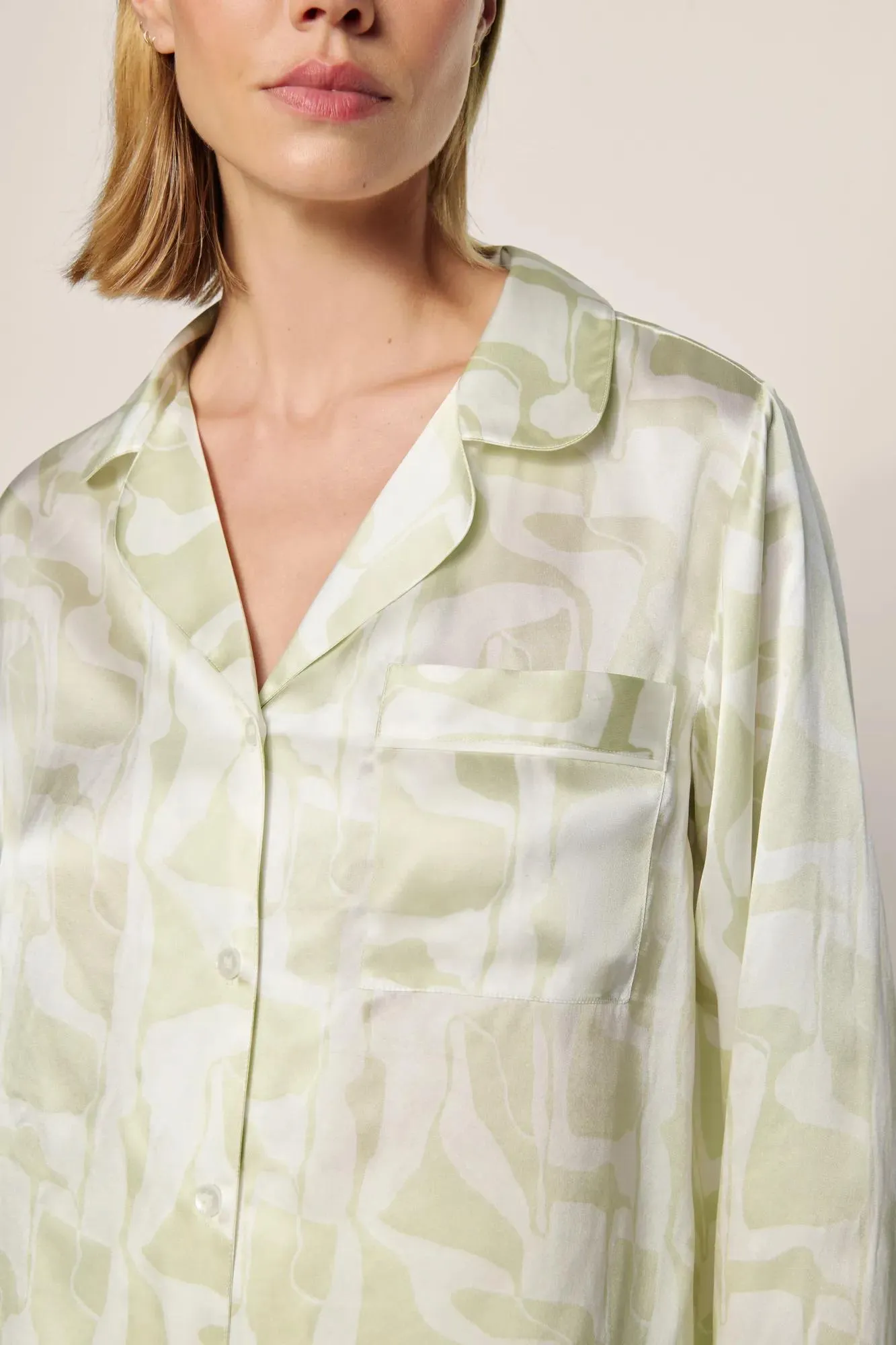 Inez Washable Silk Printed Long PJ Set sold by Eberjey product image thumbnail 2