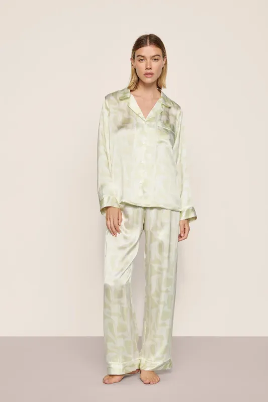 Inez Washable Silk Printed Long PJ Set made by Eberjey