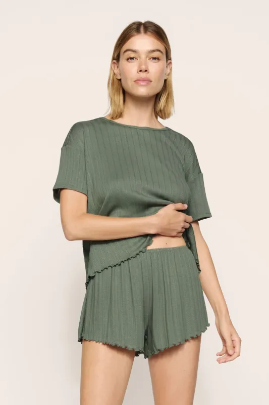 Pointelle Short Sleeve Tee made by Eberjey