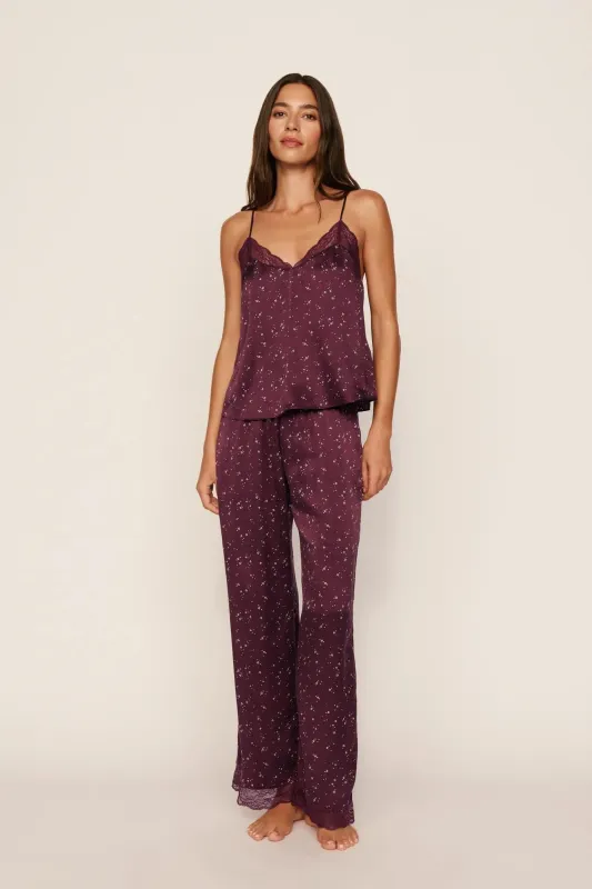 Washable Silk Printed Lace Cami & Pant Set made by Eberjey
