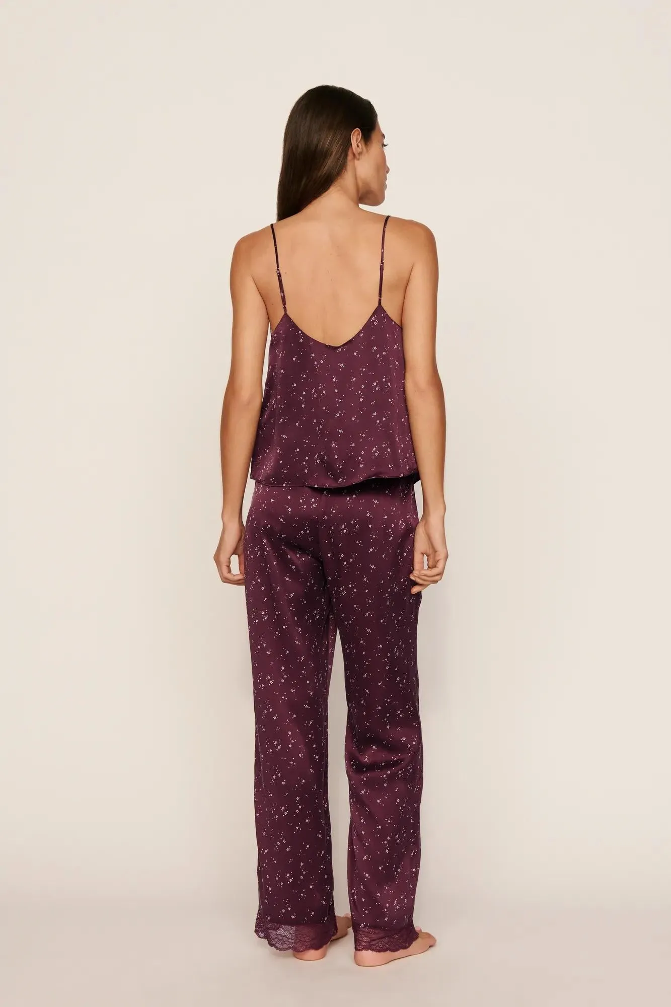 Washable Silk Printed Lace Cami & Pant Set sold by Eberjey product image thumbnail 3