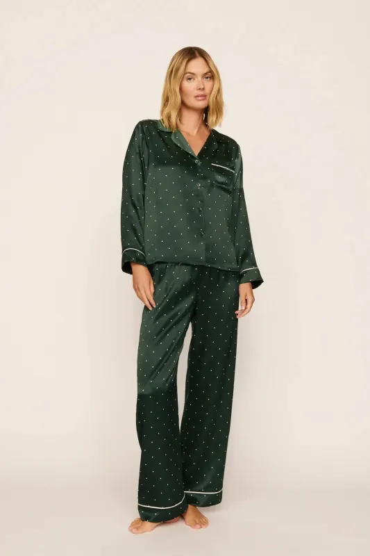 Inez Washable Silk Printed Long PJ Set made by Eberjey