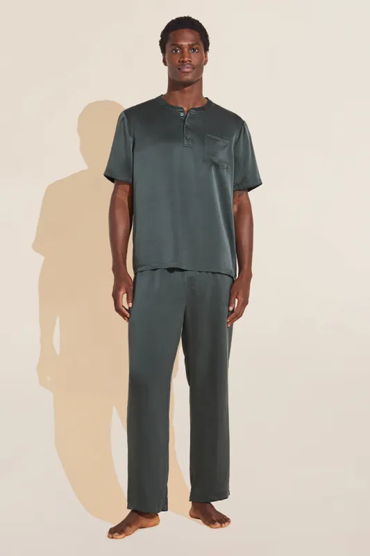 Charles Washable Silk Short Sleeve & Pant PJ Set sold by Eberjey