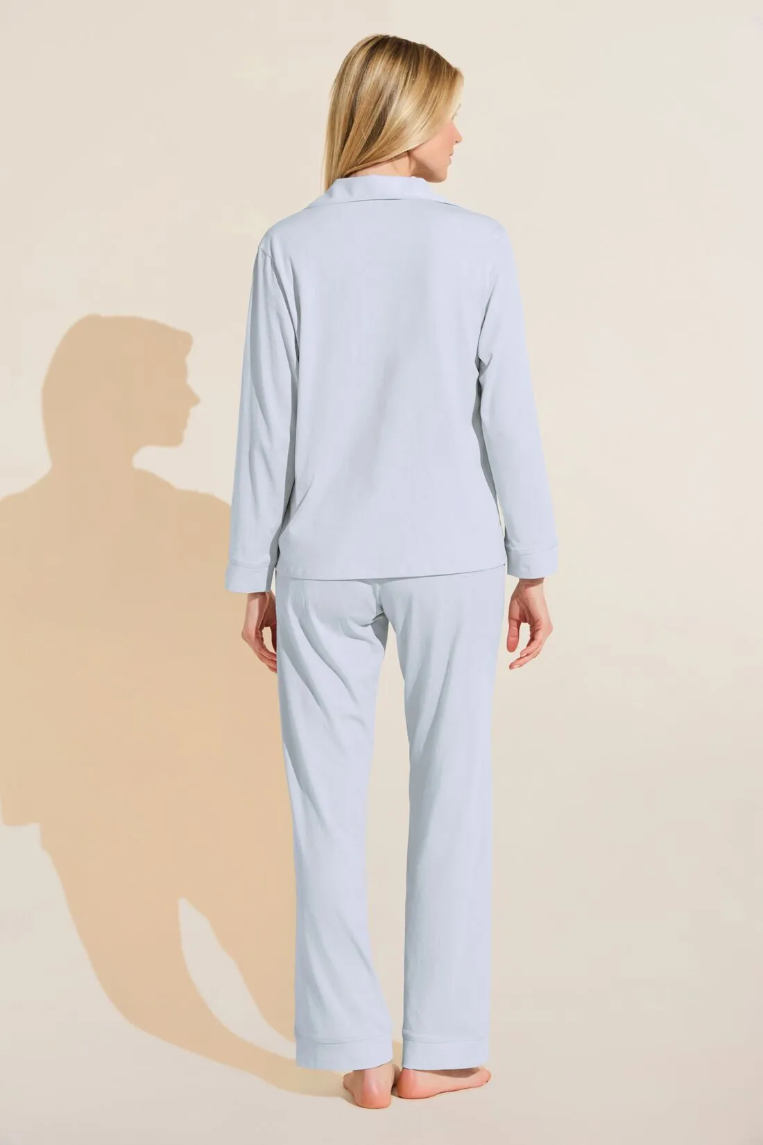 Organic Pima Cotton Notch Collar Top & Pant PJ Set sold by Eberjey product image thumbnail 3