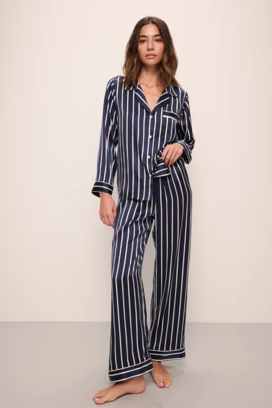 Inez Washable Silk Printed Long PJ Set sold by Eberjey