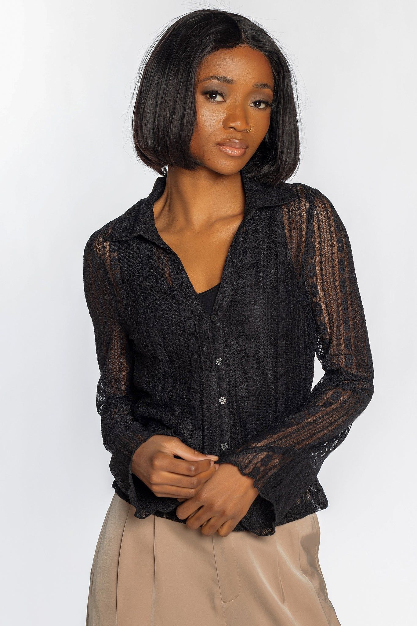 Lace Bell Sleeve Shirt sold by Eclipse