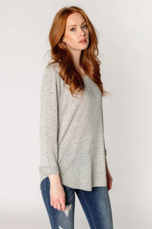 Knitted 3/4 Sleeve Scoopneck Sweater sold by Eclipse