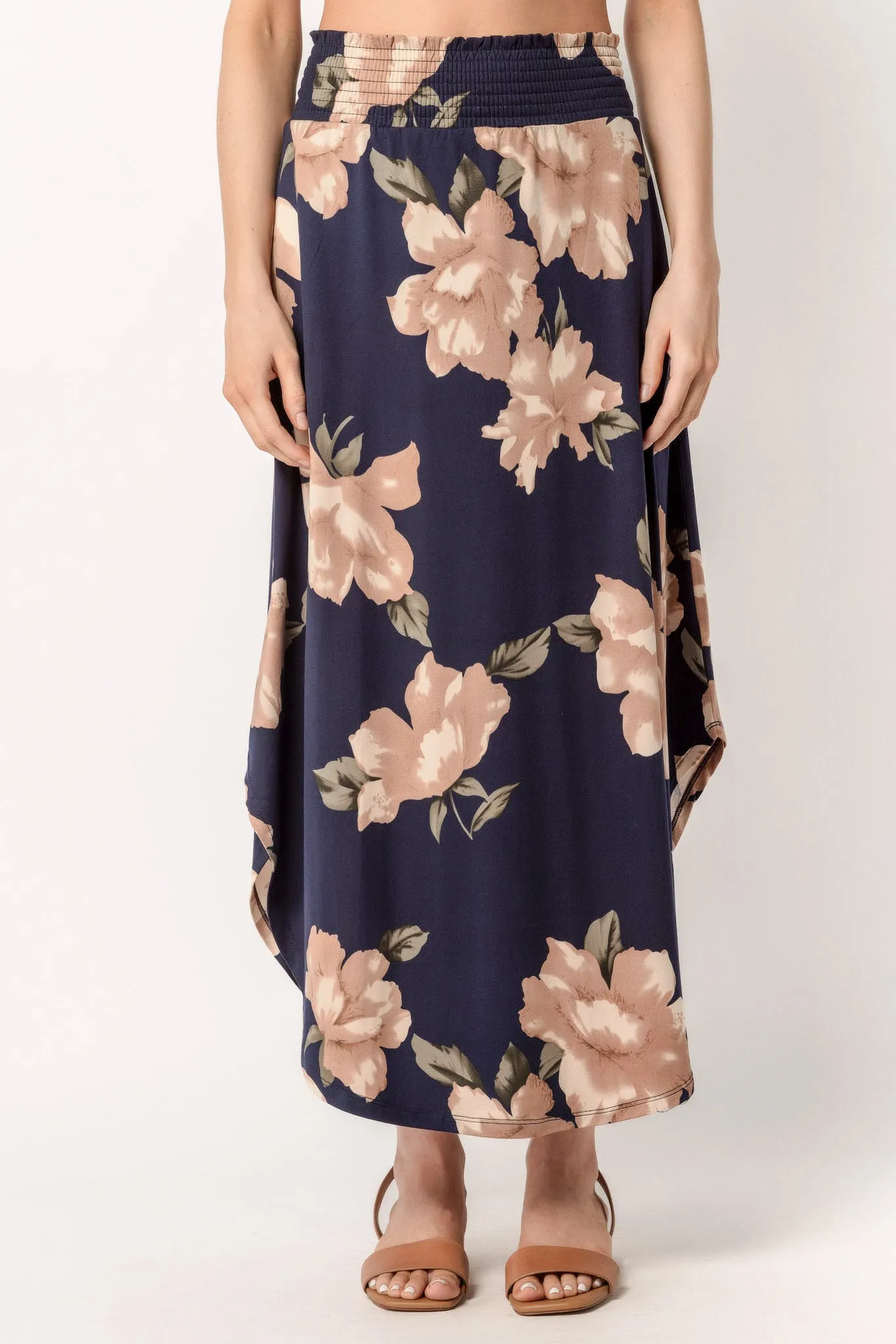 Floral Brushed Maxi Skirt with Smocked Waistband sold by Eclipse product image thumbnail 3