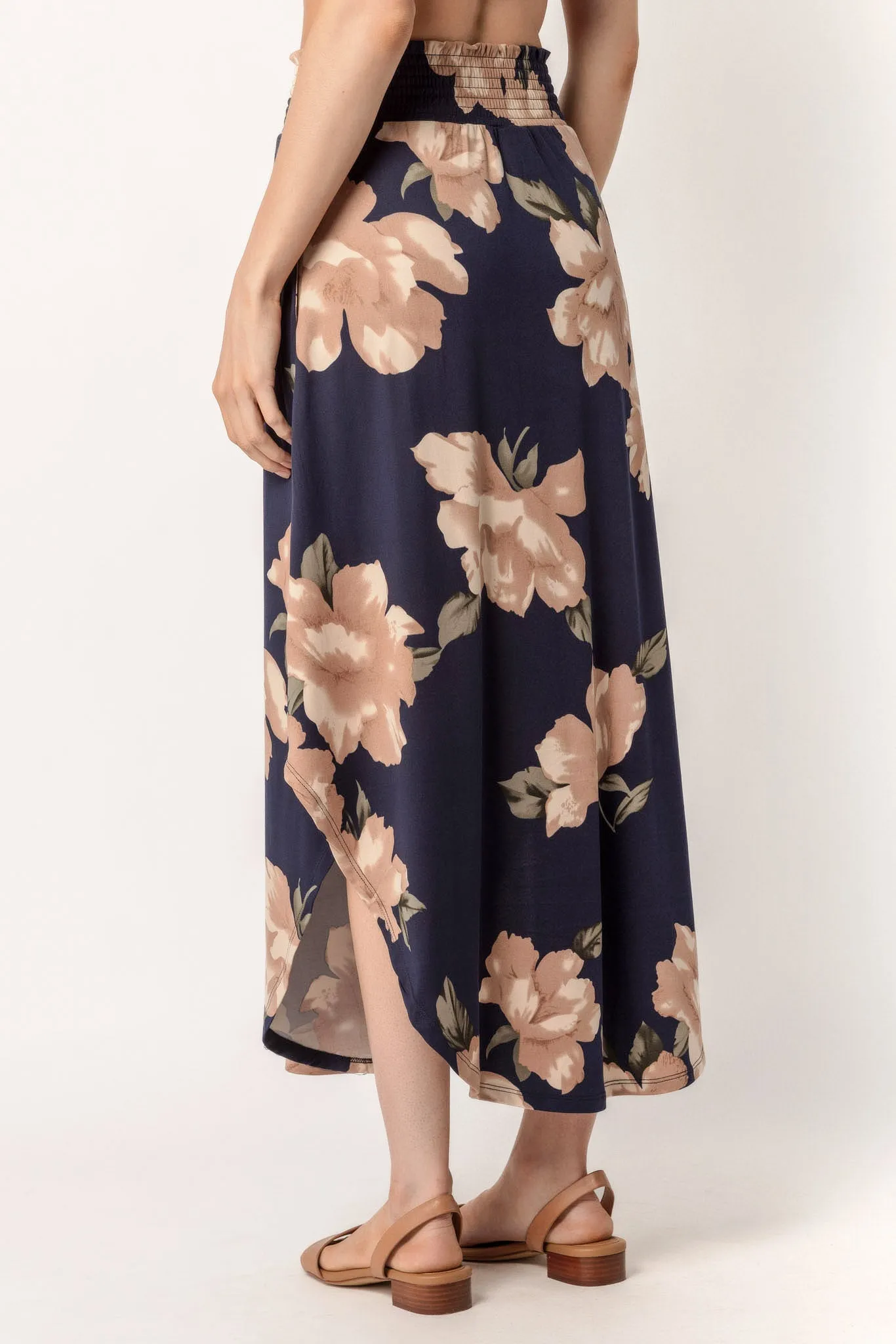 Floral Brushed Maxi Skirt with Smocked Waistband sold by Eclipse product image thumbnail 2