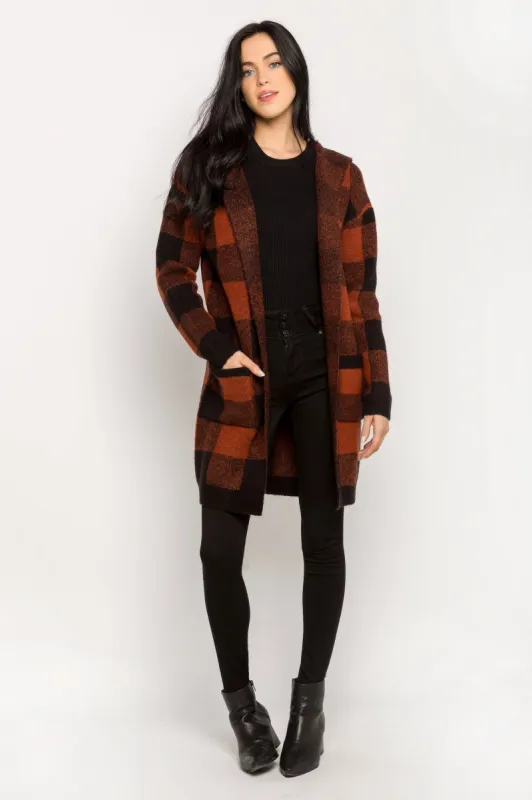 Buffalo Plaid Hooded Cardigan sold by Eclipse