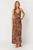 Patchwork Knotted Bust Maxi Dress with Cut-Out sold by Eclipse
