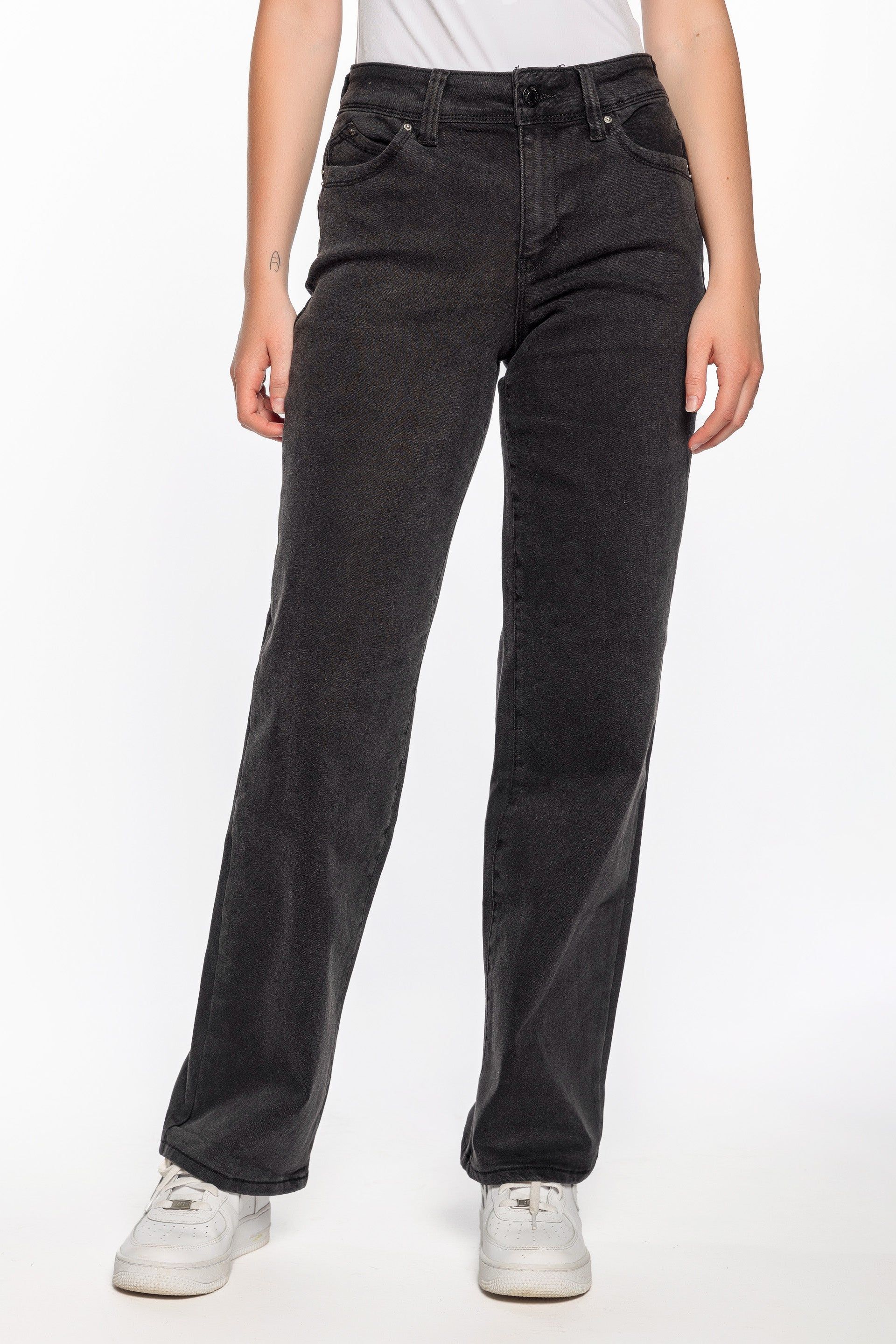 YMI Wannabettabutt Black High Rise Straight Leg Jean sold by Eclipse product image thumbnail 2