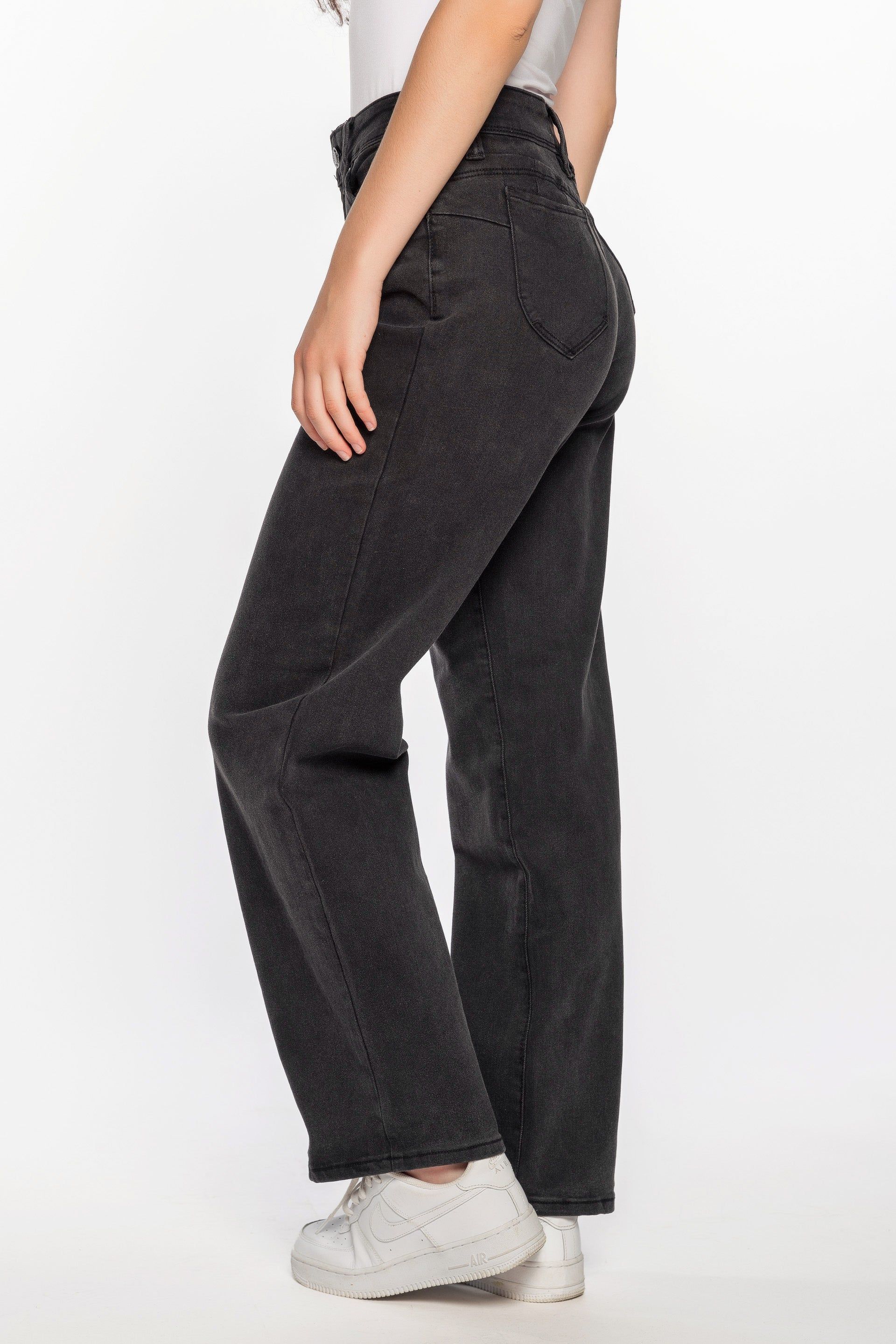 YMI Wannabettabutt Black High Rise Straight Leg Jean sold by Eclipse product image thumbnail 4