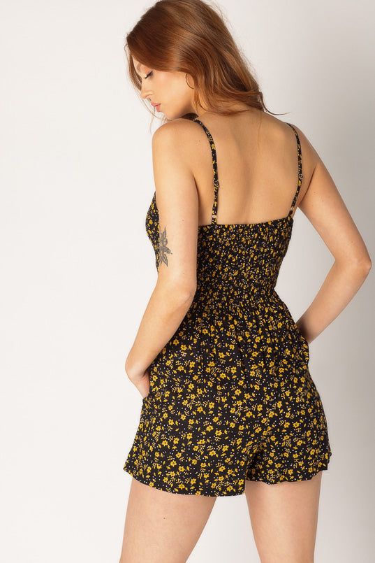 Ditsy Floral Knotted Bust Romper with Cut-Out sold by Eclipse product image thumbnail 4