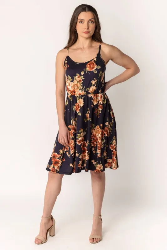 Floral Brushed Midi Dress with Elastic Waist sold by Eclipse