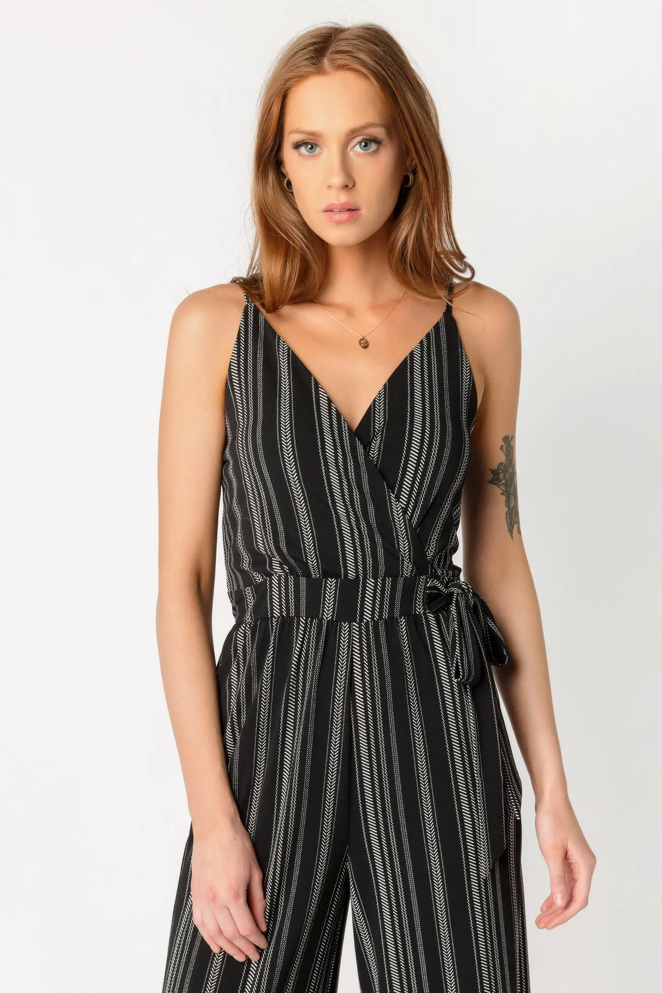 Novelty Stripe Spaghetti Strap Culotte Jumpsuit sold by Eclipse product image thumbnail 3