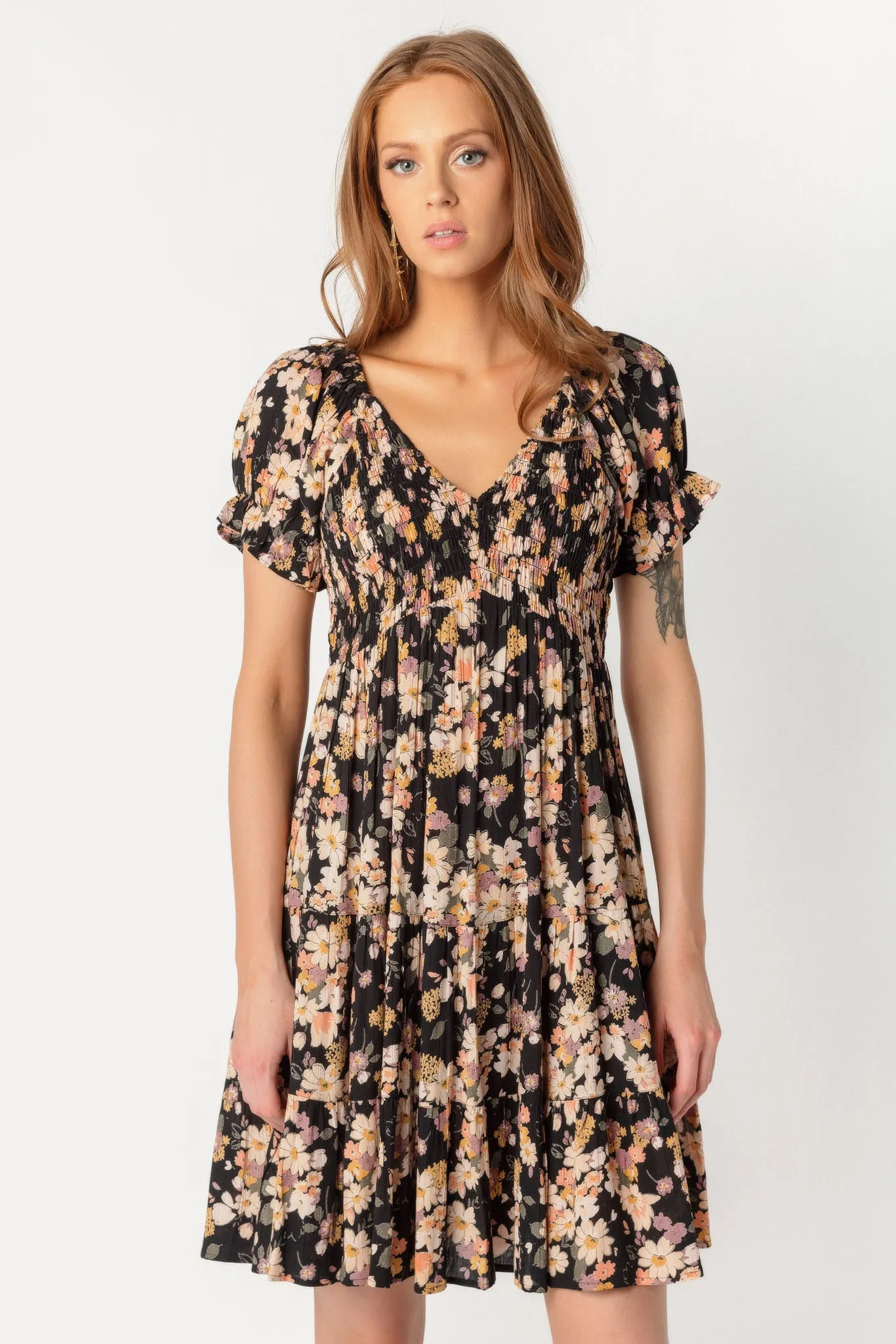 Floral Puff Sleeve Tiered Dress sold by Eclipse product image thumbnail 3