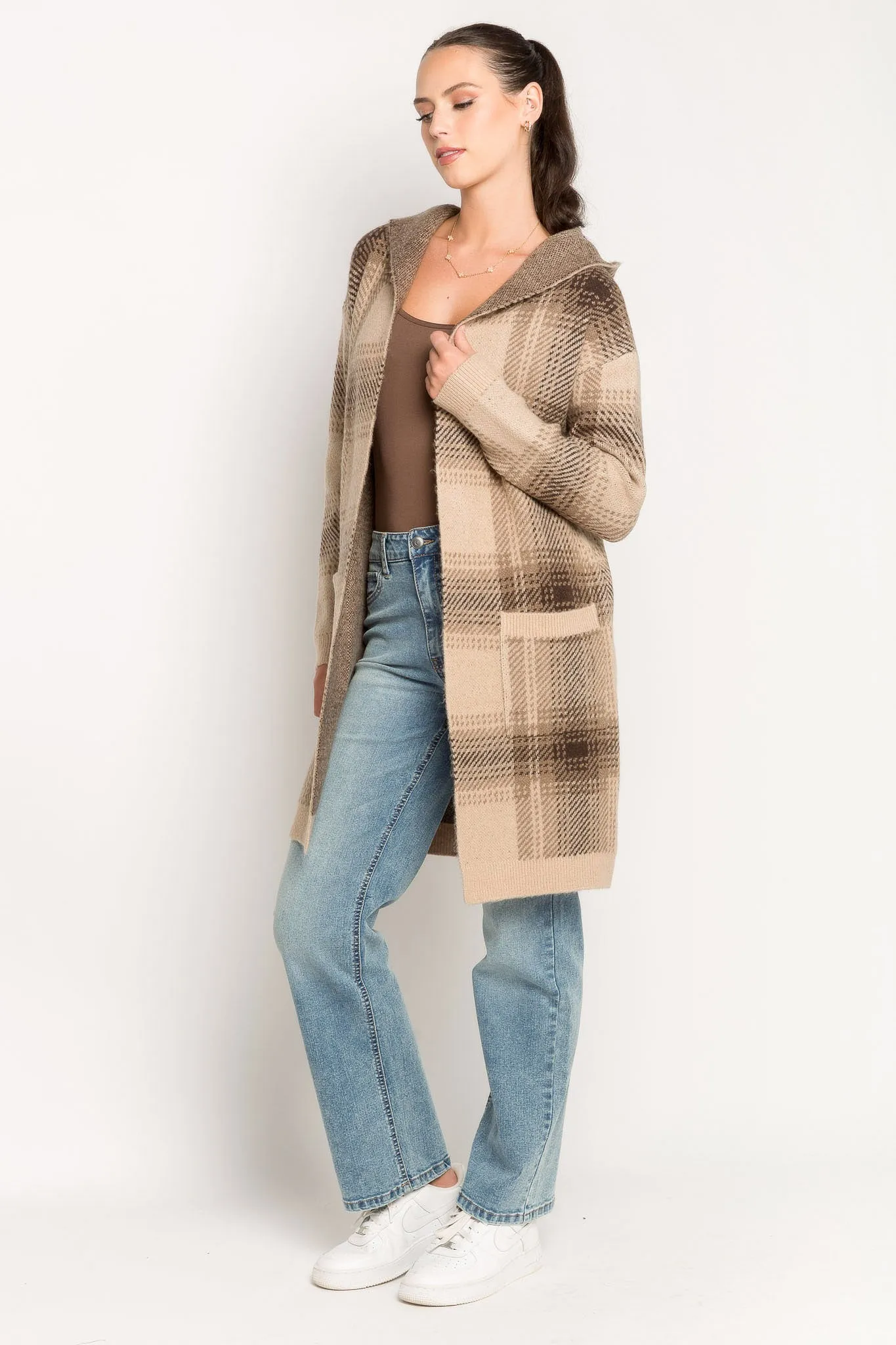 Plaid Hooded Cardigan sold by Eclipse product image thumbnail 3