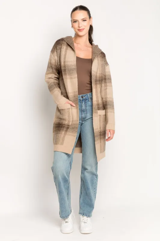 Plaid Hooded Cardigan sold by Eclipse